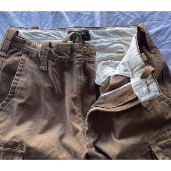 Vintage M Gordon Men Cargo Pants Men’s Sz 30R Brown Heavy Twill Utility Workwear - Picture 11 of 16